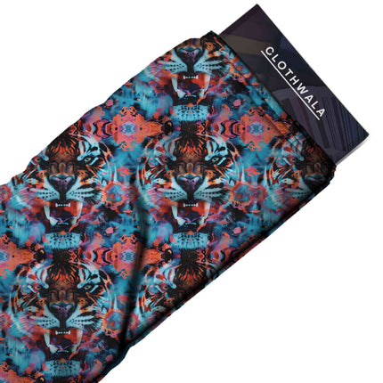 cobalt blue animal all-over print pattern — large scale repeat layout