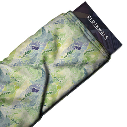 lime green abstract fabric detail — matte finish digital print closeup