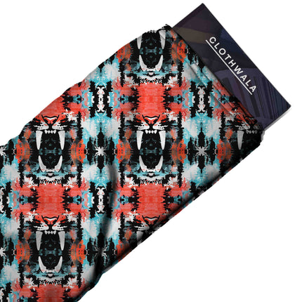 fiery coral animal all-over print pattern — large scale repeat layout