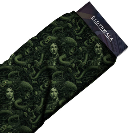 forest green other print fabric draped — anarkali gown styling