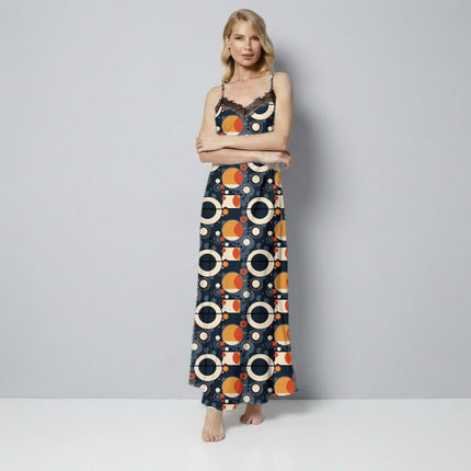 Midnight Blue Geometric Digital Print Fabric for Jacket | Destination Wedding - Image 5