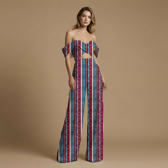deep maroon ethnic print fabric draped — palazzo suit styling