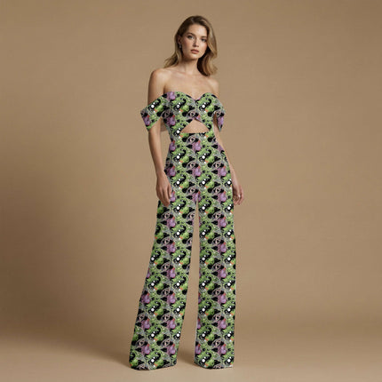 chartreuse green other all-over print pattern — large scale repeat layout