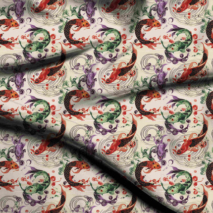 vermilion red animal all-over print pattern — medium scale repeat layout