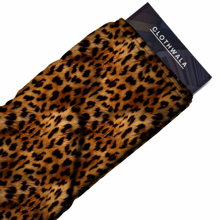 caramel brown animal all-over print pattern — medium scale repeat layout