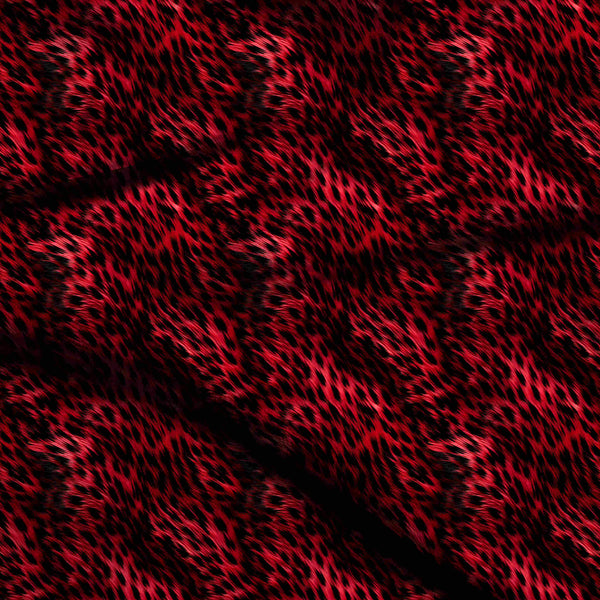 Crimson Red Luxurious Deep Red And Black Print Fabric