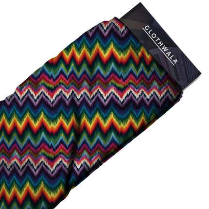 Deep Indigo Geometric Digital Print Fabric for Co-ord | Festival Wear Fabric - Image 9