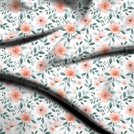 peach nectar floral all-over print pattern — medium scale repeat layout