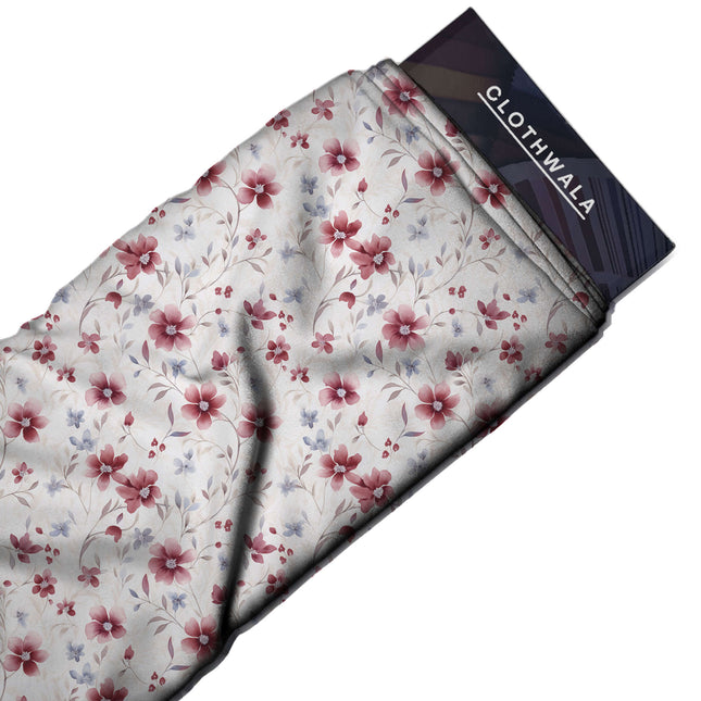 dusty rose floral print fabric draped — maxi dress styling