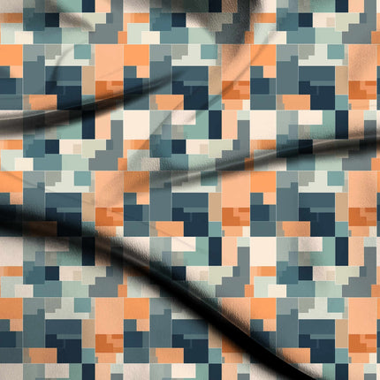 teal geometric all-over print pattern — medium scale repeat layout