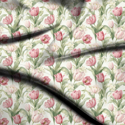 Dusty Rose Floral Digital Print Fabric for Bandgala | pastel garden party - 5153