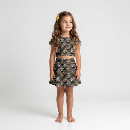 Dark Grey Floral Digital Print Fabric for Maxi | Opulent Festive Wear - Image 7