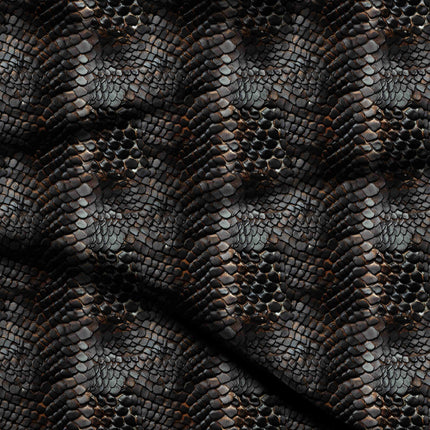 deep charcoal animal digital print fabric texture — medium scale closeup