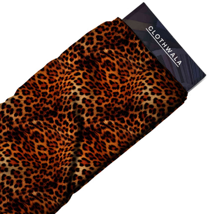 burnt sienna animal print fabric draped — co-ord set styling