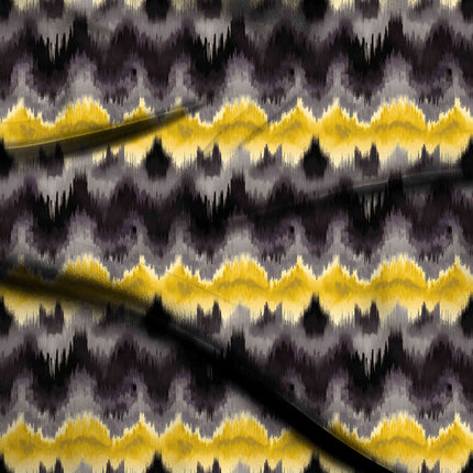 charcoal grey ethnic digital print fabric texture — large scale closeup