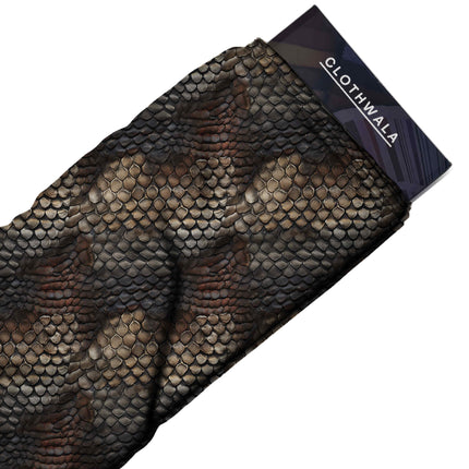 charcoal black animal print fabric draped — kurti styling