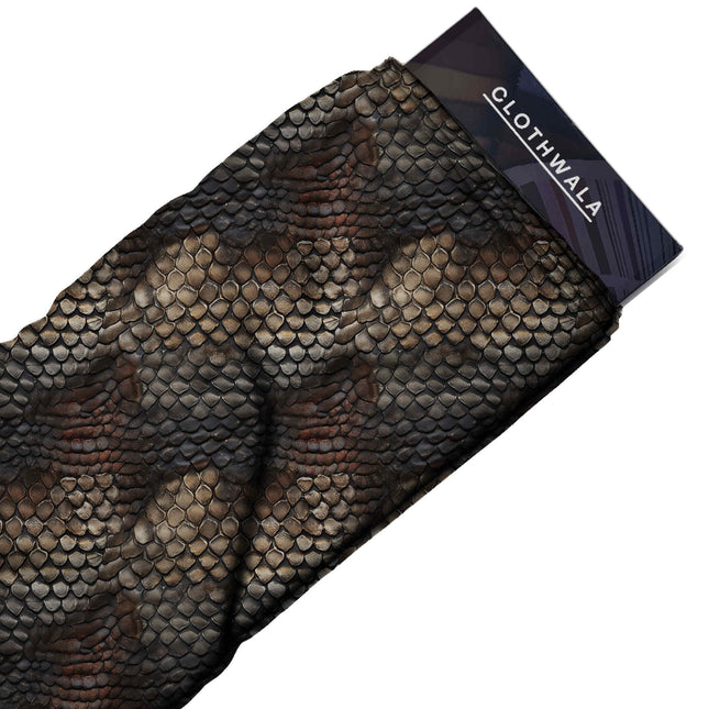 charcoal black animal print fabric draped — kurti styling