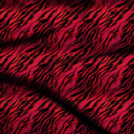 ruby red animal digital print fabric texture — large scale closeup