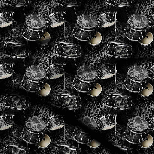 charcoal geometric digital print fabric texture — medium scale closeup