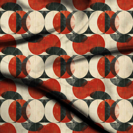 burnt sienna geometric digital print fabric texture — large scale closeup