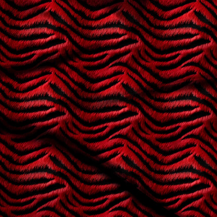 crimson red animal digital print fabric texture — large scale closeup