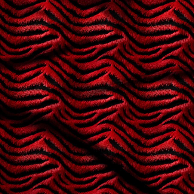 crimson red animal digital print fabric texture — large scale closeup