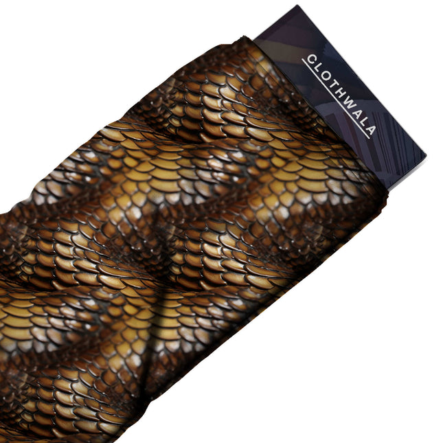 burnished gold animal print fabric draped — pencil skirt styling