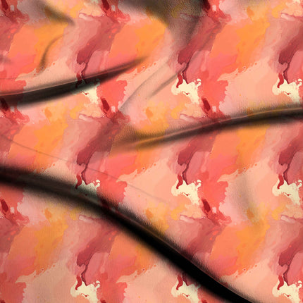 dusty rose abstract print fabric draped — maxi dress styling