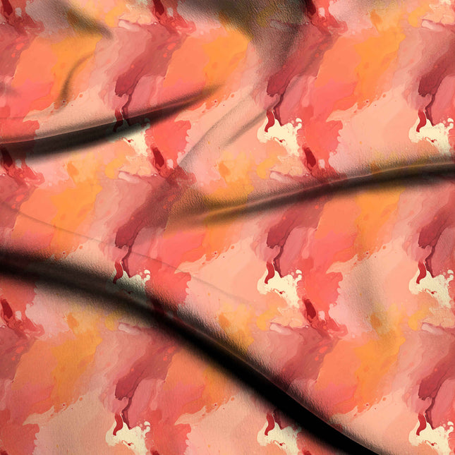 dusty rose abstract print fabric draped — maxi dress styling
