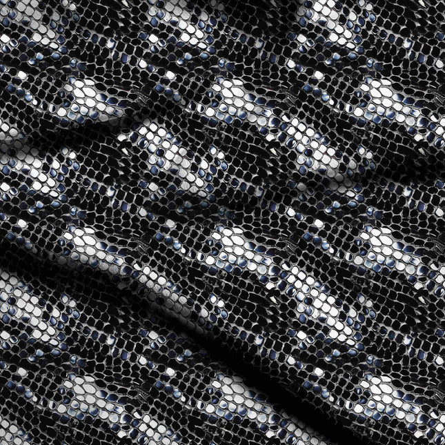 jet black animal digital print fabric texture — medium scale closeup