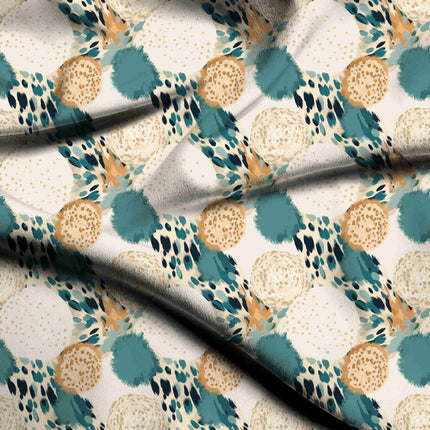 teal abstract digital print fabric texture — medium scale closeup