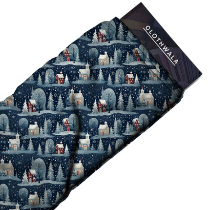 Midnight Blue Other Digital Print Fabric for Gharara | Urban Artwear - Image 8