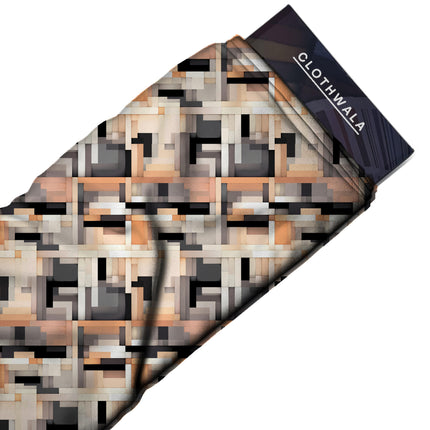 ivory cream geometric all-over print pattern — medium scale repeat layout