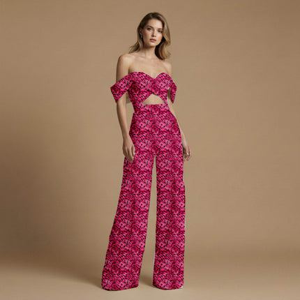 fuchsia pink animal all-over print pattern — large scale repeat layout