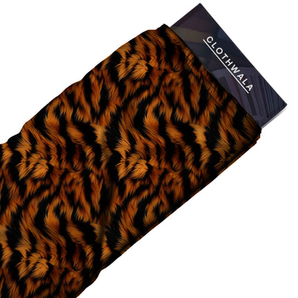 burnt sienna animal fabric detail — textured finish digital print closeup