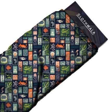 midnight blue other fabric detail — matte finish digital print closeup