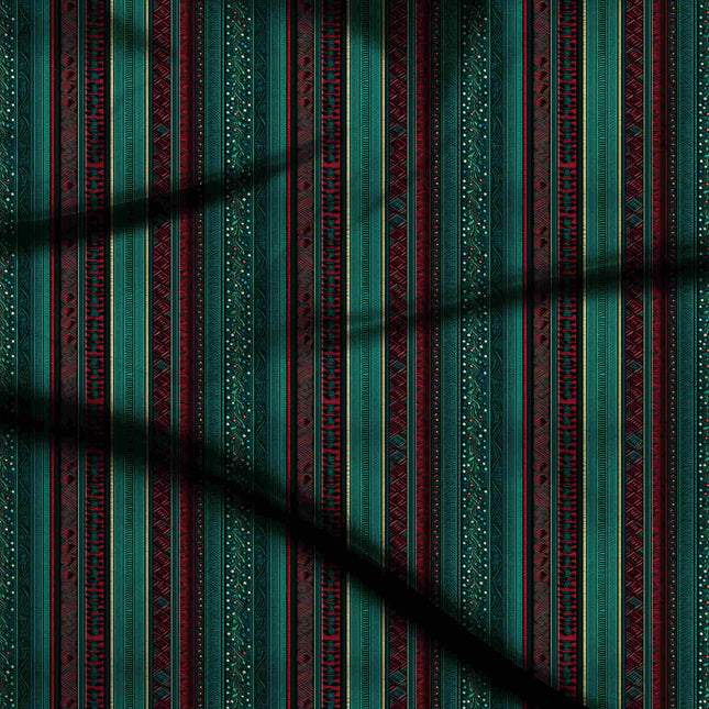 forest green stripes digital print fabric texture — medium scale closeup