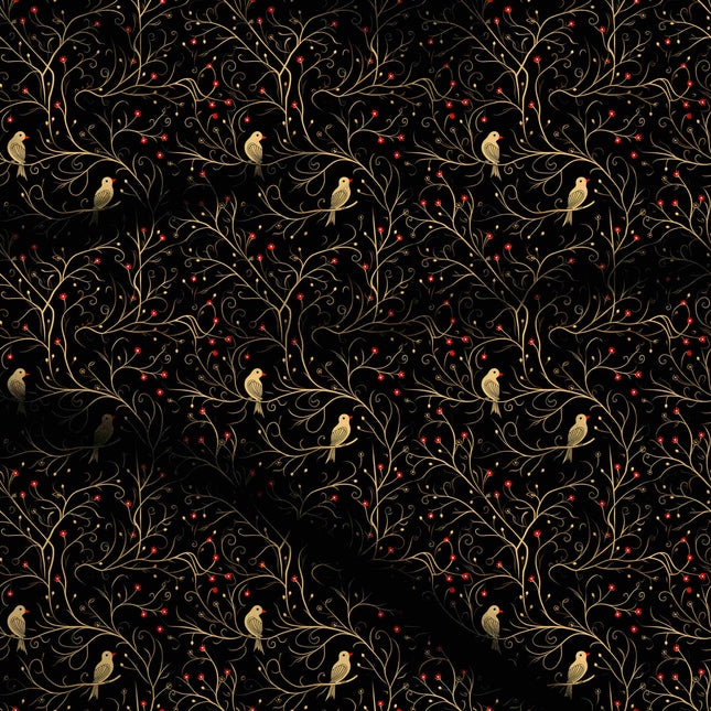 jet black floral digital print fabric texture — fine scale closeup