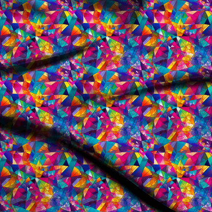 fuchsia pink geometric all-over print pattern — medium scale repeat layout