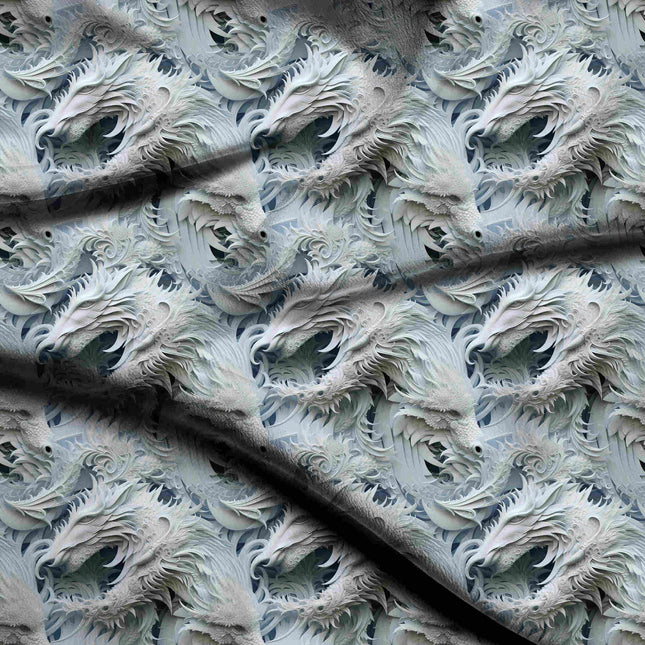 ivory cream other digital print fabric texture — large scale closeup