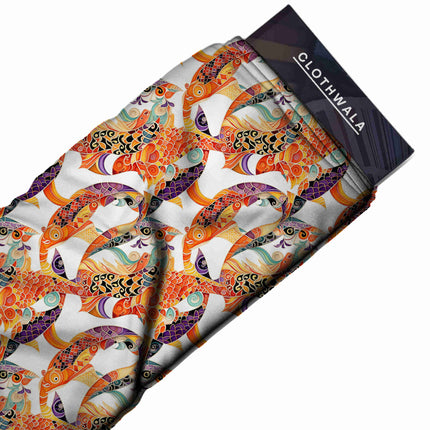 burnt sienna ethnic fabric detail — digital print closeup