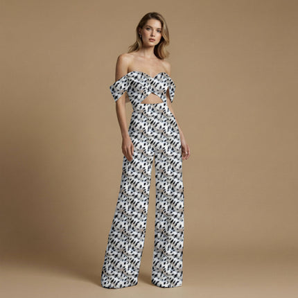 crisp white animal print fabric draped — vests styling