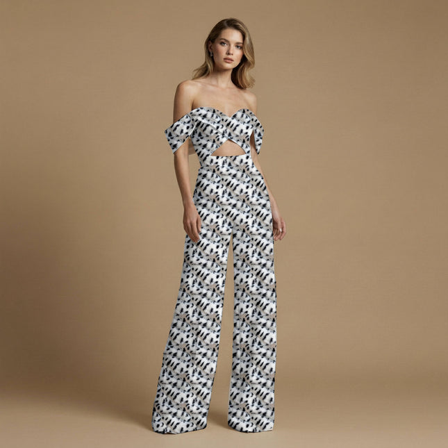 crisp white animal print fabric draped — vests styling
