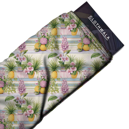 ivory cream floral all-over print pattern — medium scale repeat layout