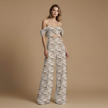 ivory cream other print fabric draped — saree styling