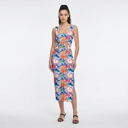 Vibrant Fuchsia Floral Digital Print Fabric for Maxi | Puja Wear - Image 7