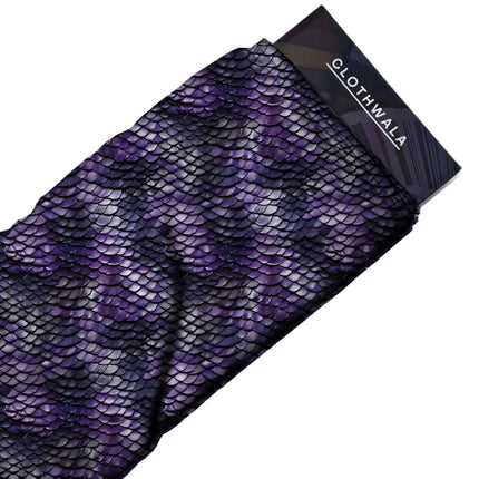 amethyst purple animal fabric detail — glossy finish digital print closeup