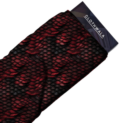 crimson animal fabric detail — textured finish digital print closeup