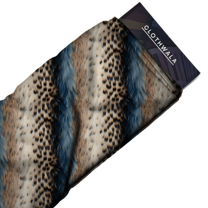 steel blue animal all-over print pattern — medium scale repeat layout