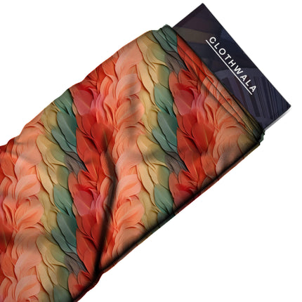 salmon pink animal fabric detail — matte finish digital print closeup